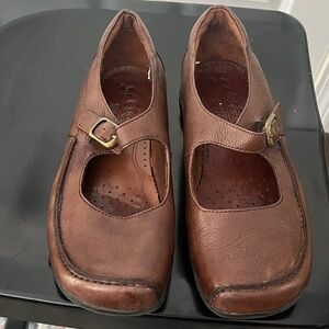 Ecco SHAKER Women's Brown Leather comfort Flats with Buckle Sz 8.5